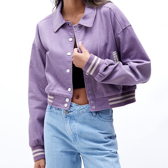 PacSun Jackets & Blazers - Pacsun LA Hearts Purple Corduroy Bomber Jacket